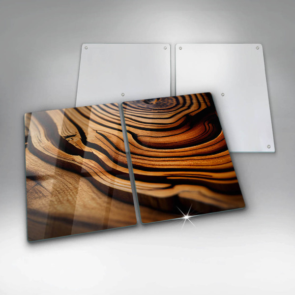 Skleněná deska za sporák Dřevěný pařez