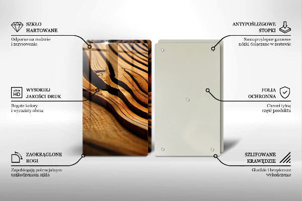 Skleněná deska za sporák Dřevěný pařez