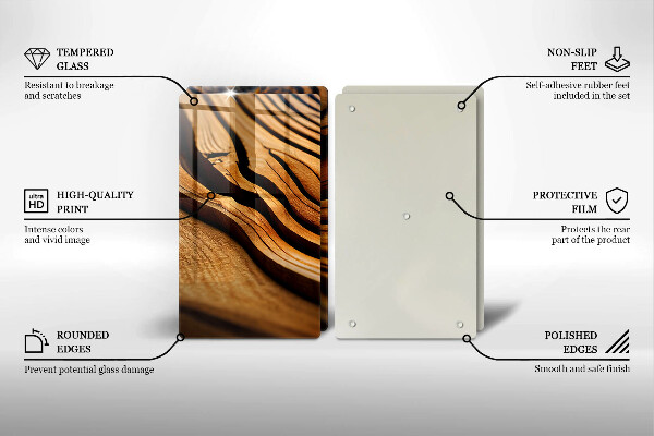 Skleněná deska za sporák Dřevěný pařez