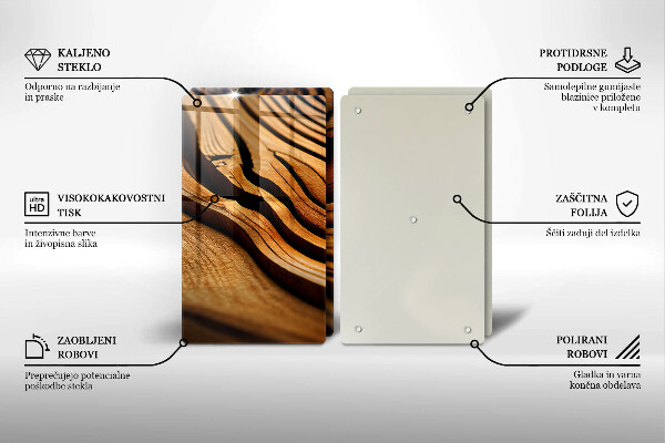 Skleněná deska za sporák Dřevěný pařez