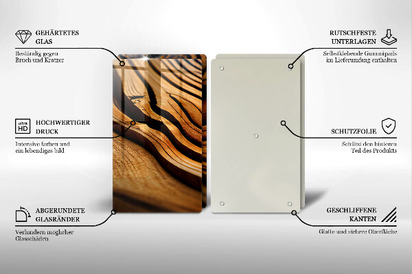 Skleněná deska za sporák Dřevěný pařez