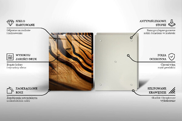 Skleněná deska za sporák Dřevěný pařez