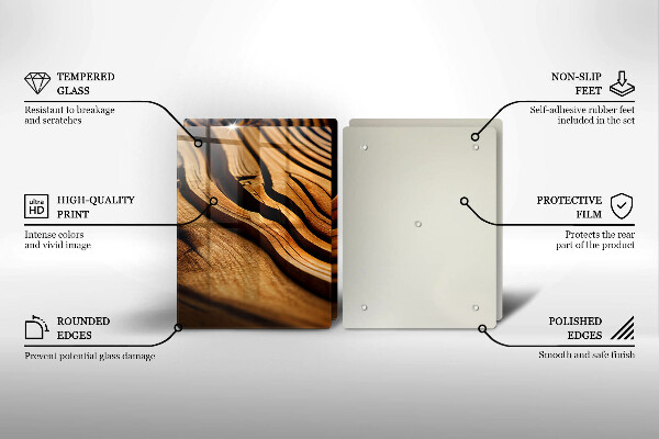 Skleněná deska za sporák Dřevěný pařez