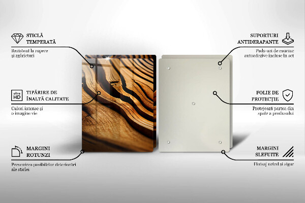 Skleněná deska za sporák Dřevěný pařez