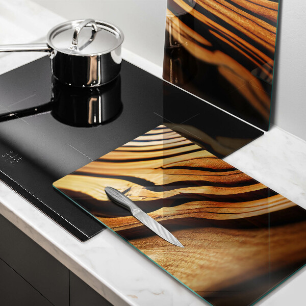 Skleněná deska za sporák Dřevěný pařez