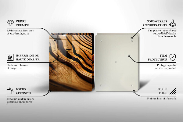 Skleněná deska za sporák Dřevěný pařez