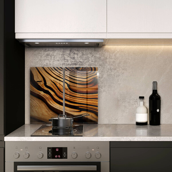 Skleněná deska za sporák Dřevěný pařez