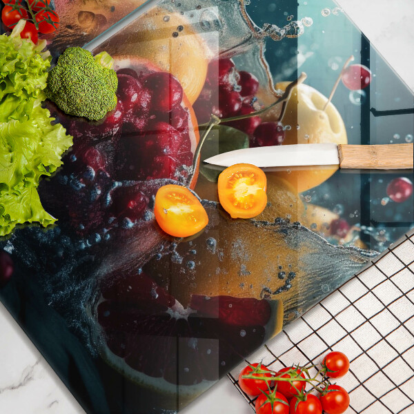 Skleněná deska za sporák Ovoce ve vodě