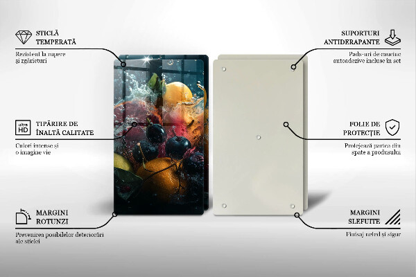 Skleněná deska za sporák Ovoce ve vodě