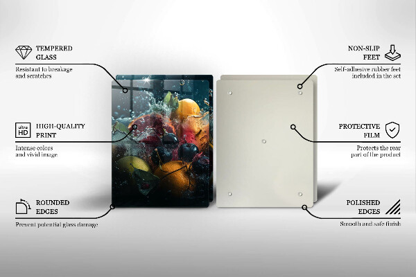 Skleněná deska za sporák Ovoce ve vodě