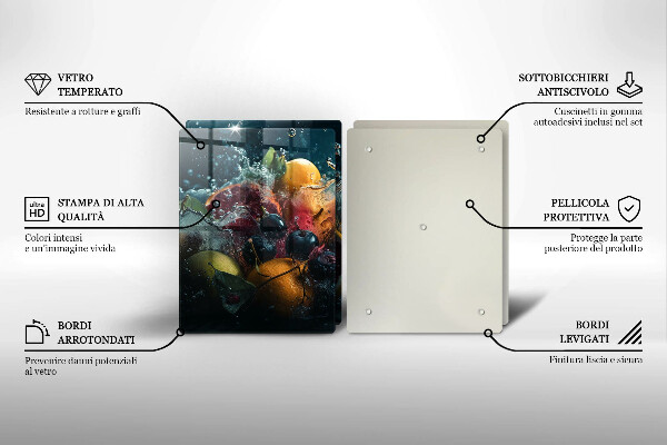 Skleněná deska za sporák Ovoce ve vodě