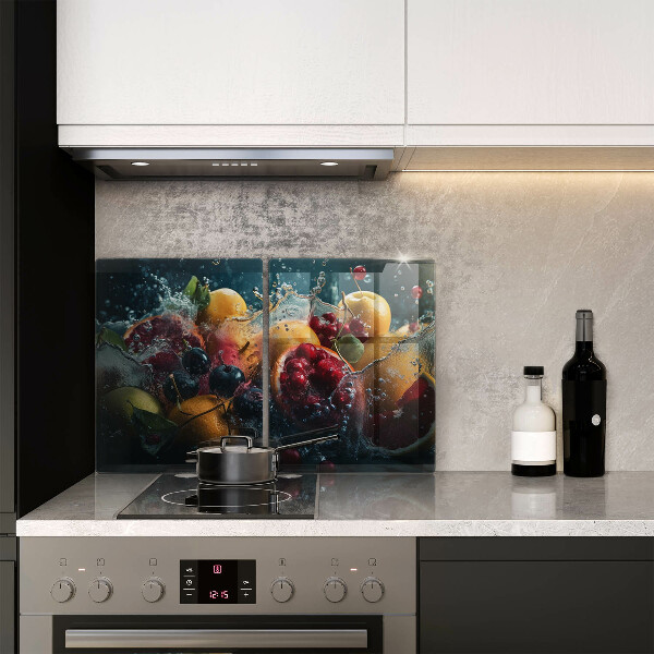 Skleněná deska za sporák Ovoce ve vodě