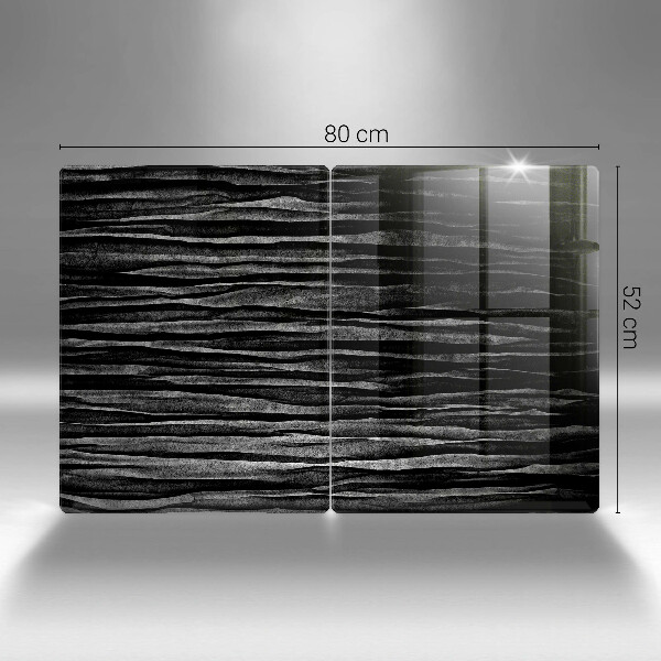 Skleněná deska za sporák Černá abstrakce