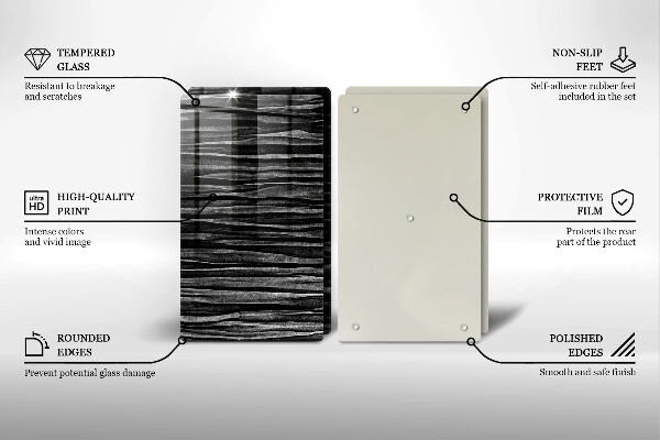 Skleněná deska za sporák Černá abstrakce