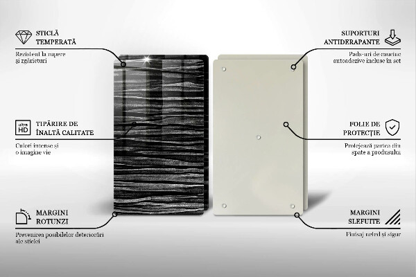 Skleněná deska za sporák Černá abstrakce