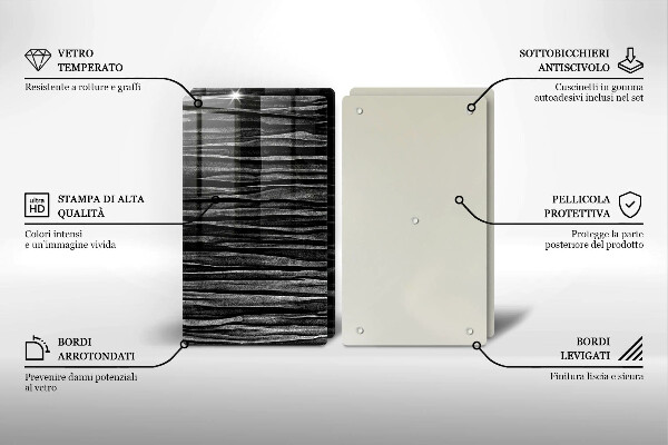 Skleněná deska za sporák Černá abstrakce