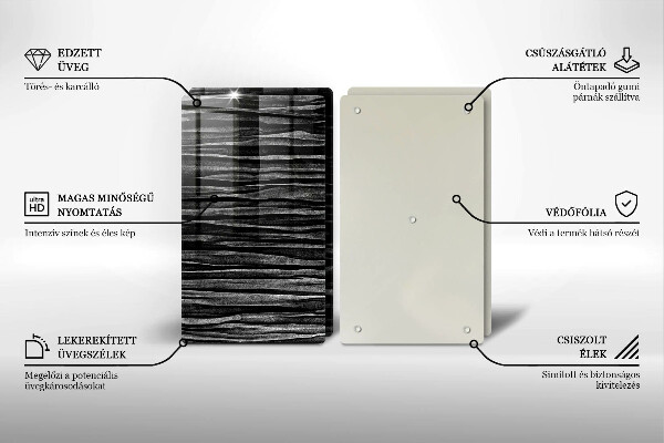Skleněná deska za sporák Černá abstrakce