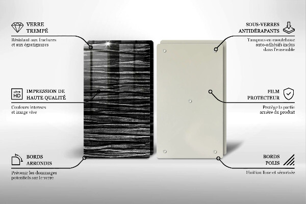 Skleněná deska za sporák Černá abstrakce