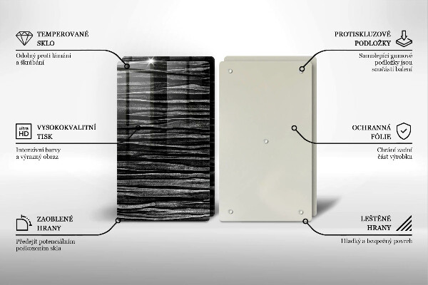 Skleněná deska za sporák Černá abstrakce