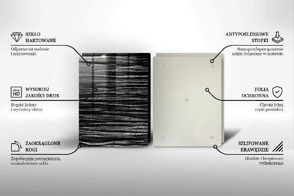 Skleněná deska za sporák Černá abstrakce