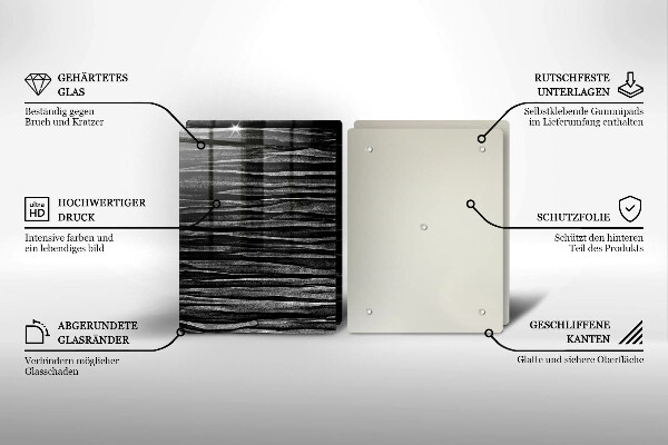 Skleněná deska za sporák Černá abstrakce