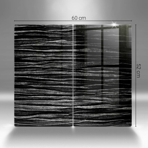 Skleněná deska za sporák Černá abstrakce