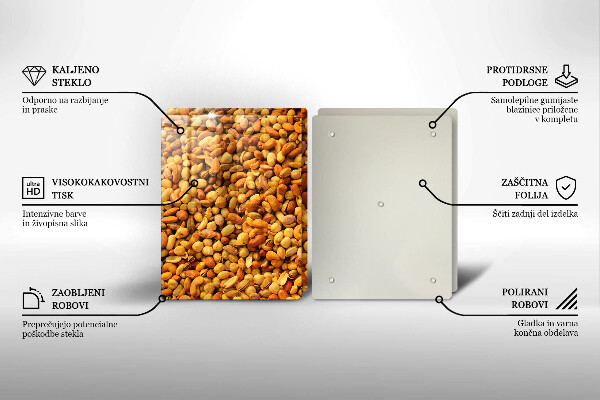Skleněná deska za sporák Směs ořechů