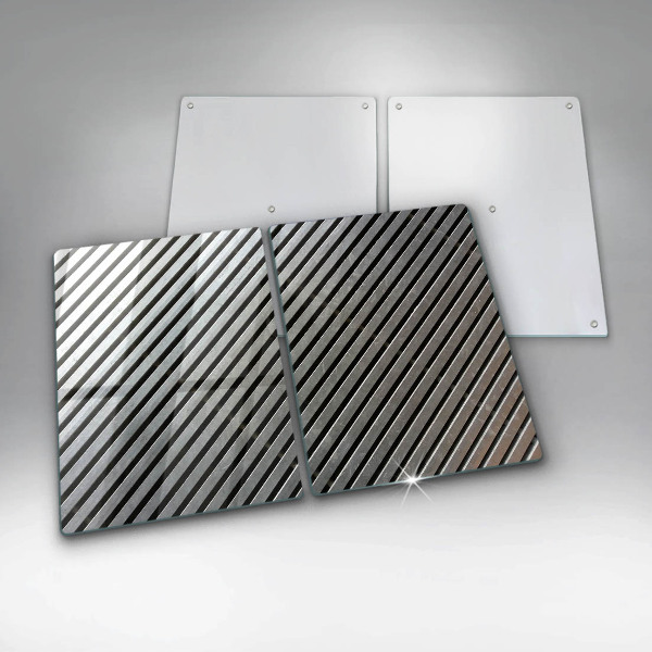 Skleněná deska za sporák Kovové linky