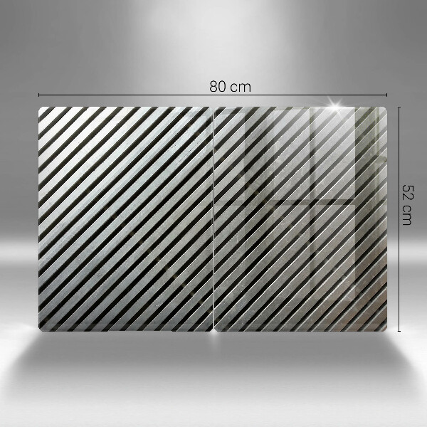 Skleněná deska za sporák Kovové linky