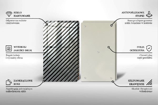 Skleněná deska za sporák Kovové linky