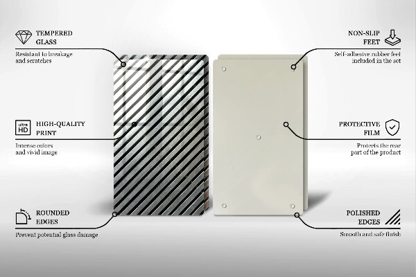 Skleněná deska za sporák Kovové linky