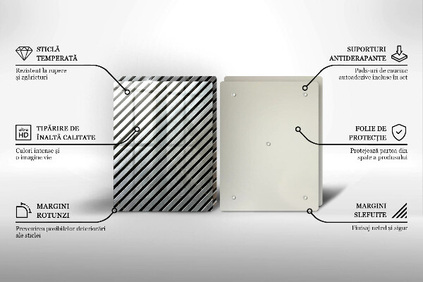 Skleněná deska za sporák Kovové linky