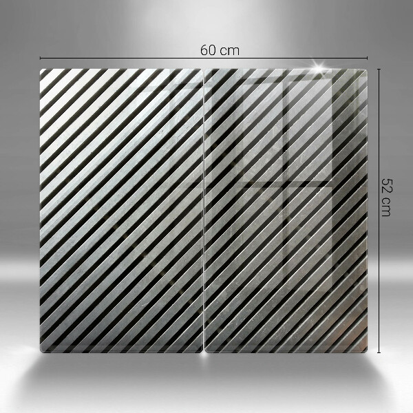 Skleněná deska za sporák Kovové linky