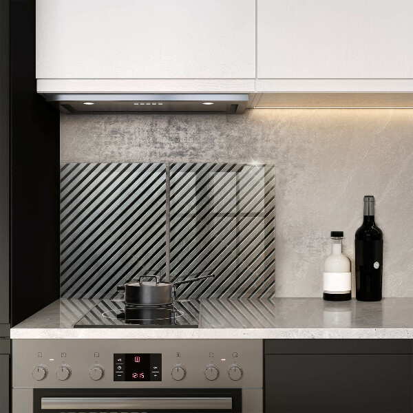 Skleněná deska za sporák Kovové linky