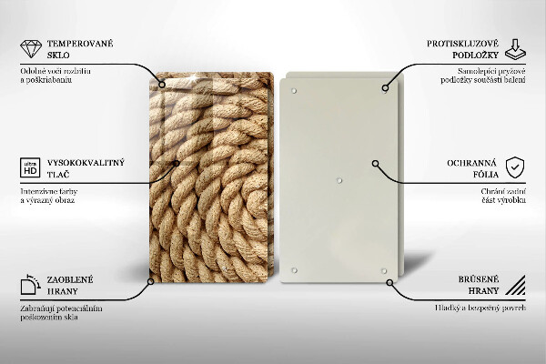 Skleněná deska za sporák Svinuté lano