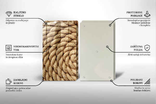 Skleněná deska za sporák Svinuté lano