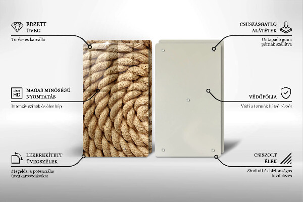 Skleněná deska za sporák Svinuté lano