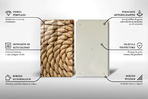 Skleněná deska za sporák Svinuté lano