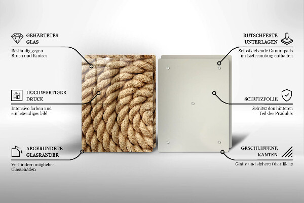 Skleněná deska za sporák Svinuté lano