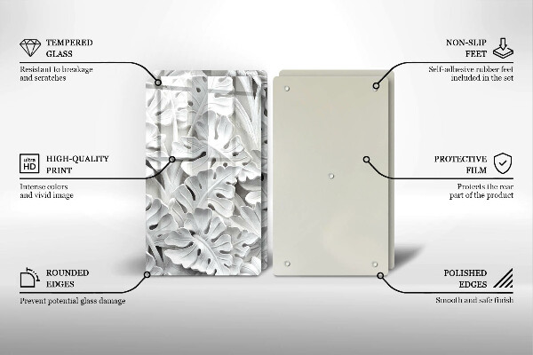 Skleněná deska za sporák Bílé květy