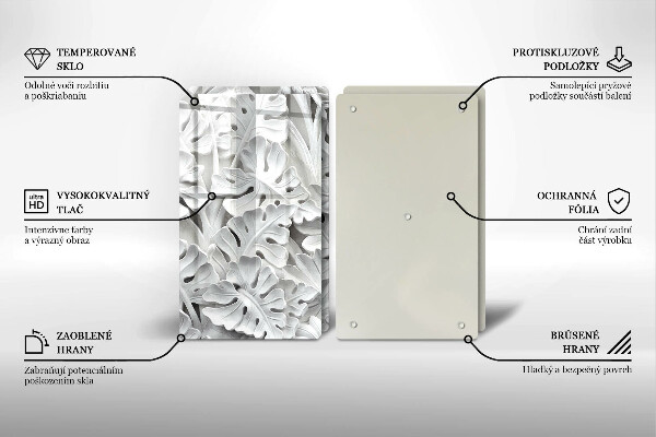 Skleněná deska za sporák Bílé květy