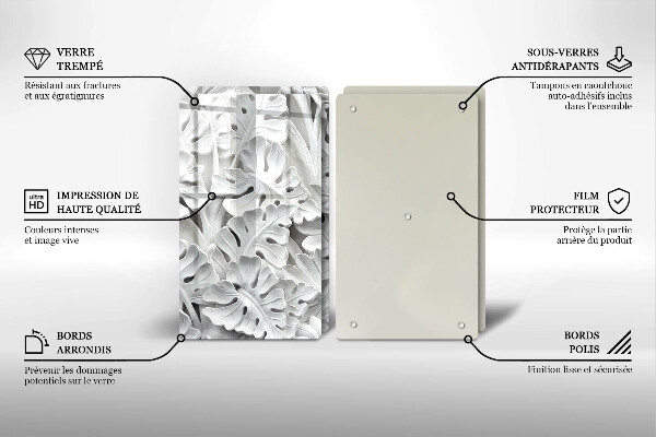 Skleněná deska za sporák Bílé květy