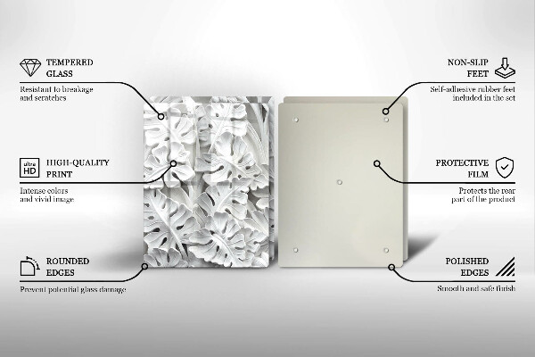 Skleněná deska za sporák Bílé květy