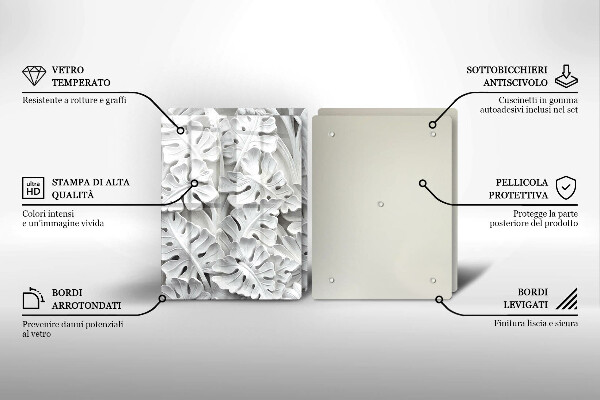 Skleněná deska za sporák Bílé květy