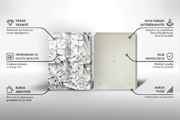 Skleněná deska za sporák Bílé květy