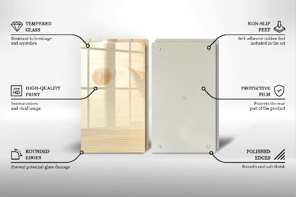 Skleněná deska za sporák Dřevěné prkno