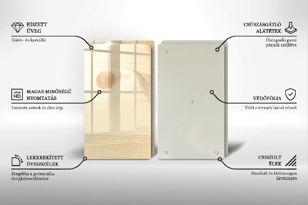 Skleněná deska za sporák Dřevěné prkno