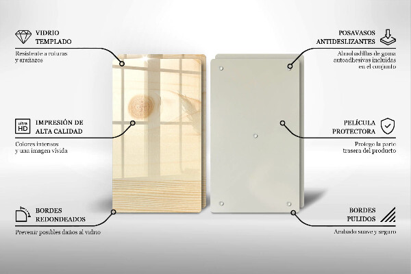 Skleněná deska za sporák Dřevěné prkno