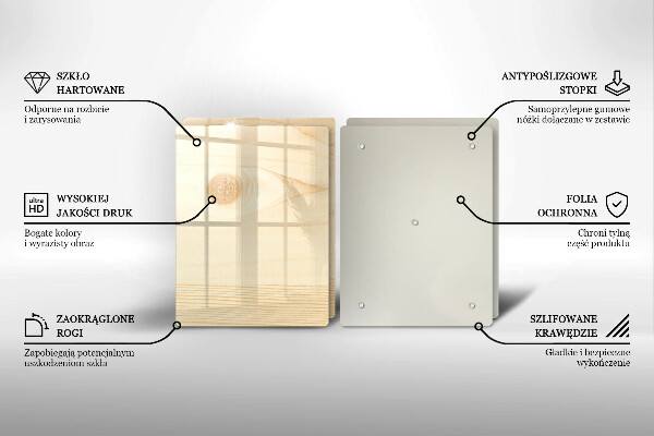 Skleněná deska za sporák Dřevěné prkno