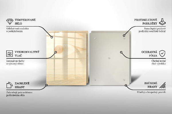 Skleněná deska za sporák Dřevěné prkno